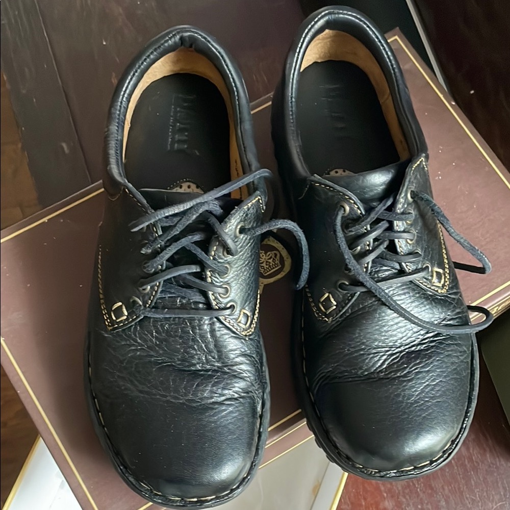 Born Black Leather Oxfords with Sturdy Sole